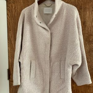 AYR Boucle contemporary pea coat in soft PINK
